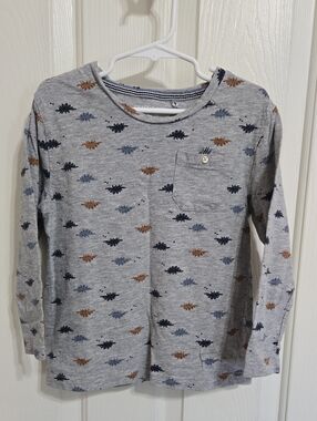 Craft + flow grey long sleeve dinosaur shirt